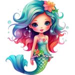 Casa si Gradina - Decoratiuni - Stickere decorative - Sticker decorativ, Mica Sirena, Turcoaz, 71 cm, 1344STK - Infinity.ro