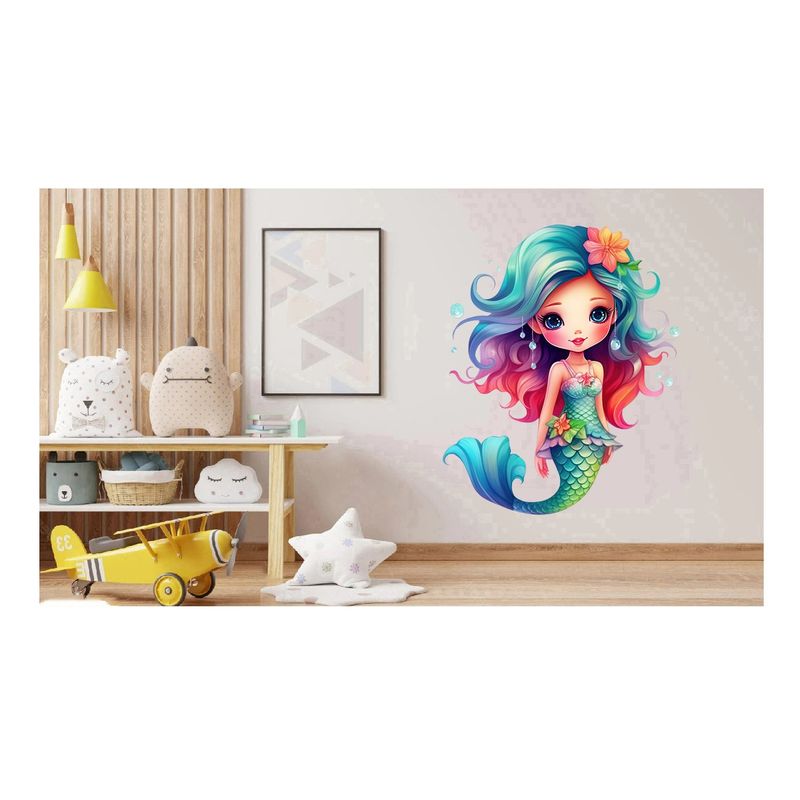Casa si Gradina - Decoratiuni - Stickere decorative - Sticker decorativ, Mica Sirena, Turcoaz, 71 cm, 1344STK - Infinity.ro