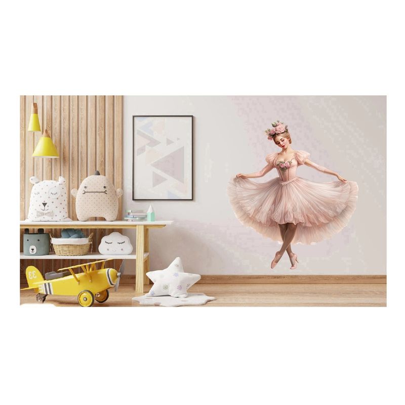 Casa si Gradina - Decoratiuni - Stickere decorative - Sticker decorativ, Balerina, Roz, 72 cm, 1346STK-5 - Infinity.ro