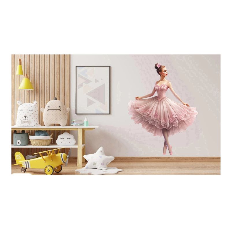Casa si Gradina - Decoratiuni - Stickere decorative - Sticker decorativ, Balerina, Roz, 75 cm, 1346STK-3 - Infinity.ro
