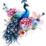 Casa si Gradina - Decoratiuni - Stickere decorative - Sticker decorativ, Paun, Albastru, 62 cm, 1345STK - Infinity.ro