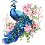 Casa si Gradina - Decoratiuni - Stickere decorative - Sticker decorativ, Paun, Multicolor, 64 cm, 1345STK-7 - Infinity.ro