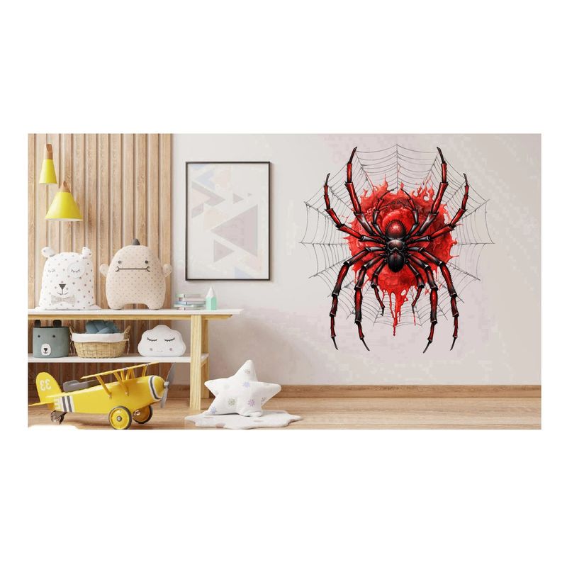 Casa si Gradina - Decoratiuni - Stickere decorative - Sticker decorativ, Paianjen, Rosu, 65 cm, 1343STK-10 - Infinity.ro