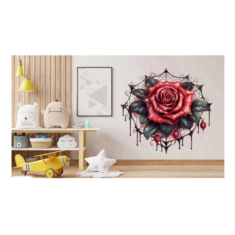 Casa si Gradina - Decoratiuni - Stickere decorative - Sticker decorativ, Trandafiri, Rosu, 62 cm, 1343STK-18 - Infinity.ro