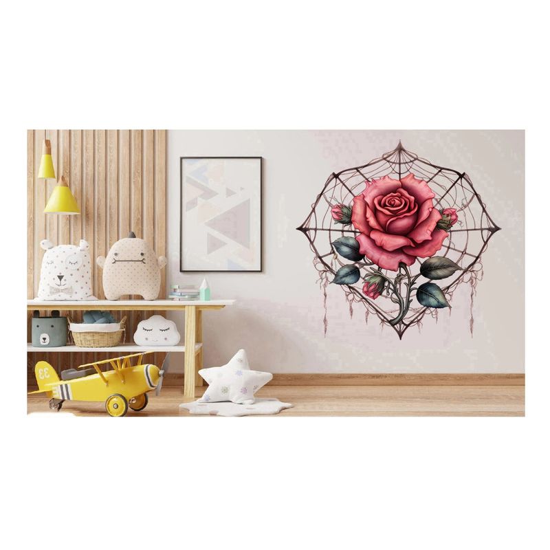 Casa si Gradina - Decoratiuni - Stickere decorative - Sticker decorativ, Trandafiri, Roz, 60 cm, 1343STK-19 - Infinity.ro