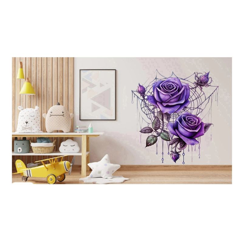 Casa si Gradina - Decoratiuni - Stickere decorative - Sticker decorativ, Trandafiri, Mov, 68 cm, 1343STK-3 - Infinity.ro