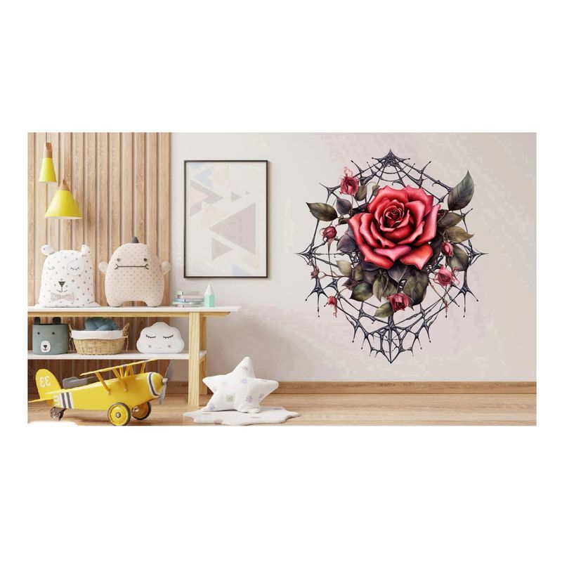 Casa si Gradina - Decoratiuni - Stickere decorative - Sticker decorativ, Trandafiri, Rosu, 64 cm, 1343STK-16 - Infinity.ro