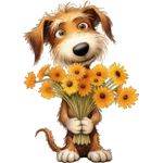 Casa si Gradina - Decoratiuni - Stickere decorative - Sticker decorativ, Caine, Portocaliu, 84 cm, 1341STK-7 - Infinity.ro