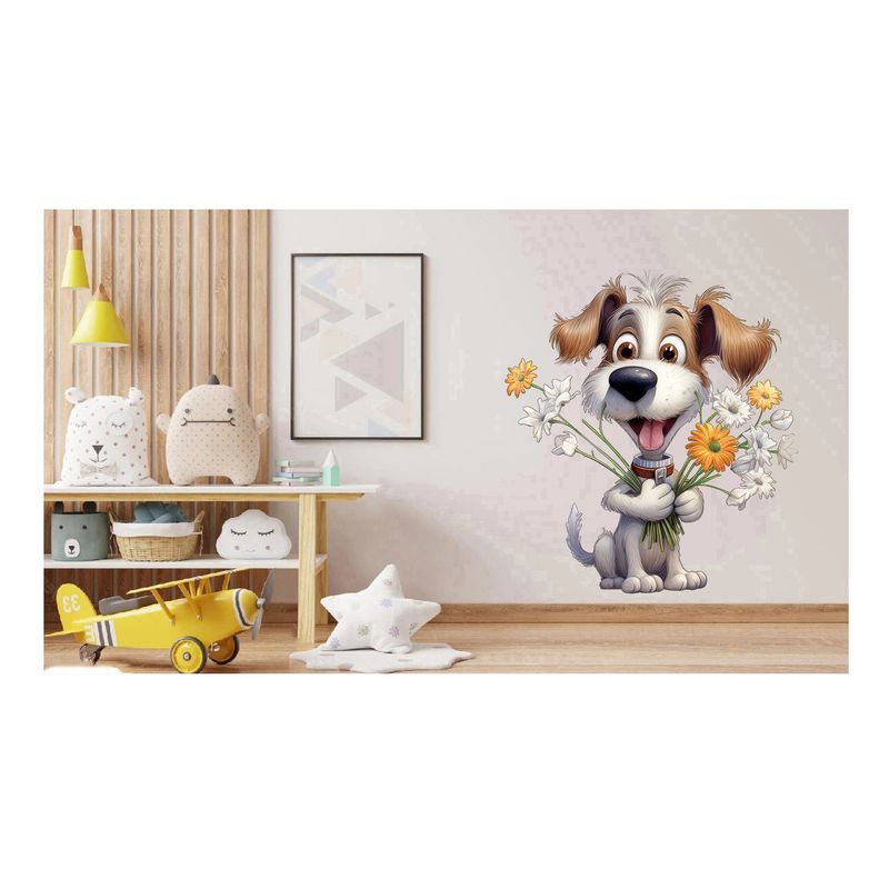 Casa si Gradina - Decoratiuni - Stickere decorative - Sticker decorativ, Caine, Alb, 64 cm, 1341STK-10 - Infinity.ro