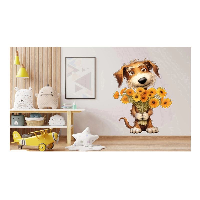 Casa si Gradina - Decoratiuni - Stickere decorative - Sticker decorativ, Caine, Portocaliu, 84 cm, 1341STK-7 - Infinity.ro