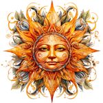 Casa si Gradina - Decoratiuni - Stickere decorative - Sticker decorativ, Soare, Portocaliu, 62 cm, 1328STK-4 - Infinity.ro