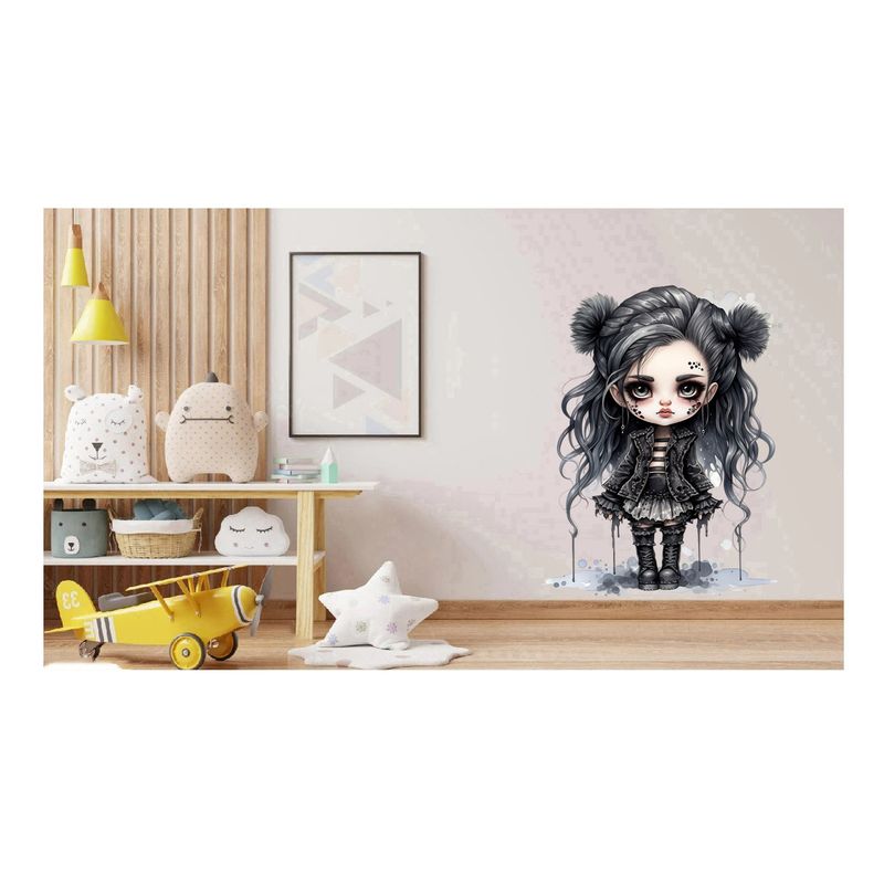 Casa si Gradina - Decoratiuni - Stickere decorative - Sticker decorativ, Printesa Rock, Negru, 76 cm, 1331STK-1 - Infinity.ro