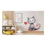 Casa si Gradina - Decoratiuni - Stickere decorative - Sticker decorativ, Pisica, Alb, 66 cm, 1326STK-5 - Infinity.ro