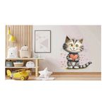 Casa si Gradina - Decoratiuni - Stickere decorative - Sticker decorativ, Pisica, Gri, 68 cm, 1326STK-1 - Infinity.ro