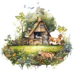 Casa si Gradina - Decoratiuni - Stickere decorative - Sticker decorativ, Ferma, Verde, 65 cm, 1324STK-5 - Infinity.ro