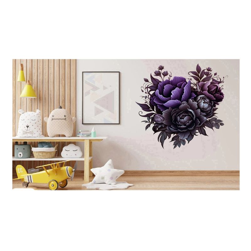 Casa si Gradina - Decoratiuni - Stickere decorative - Sticker decorativ, Flori, Negru, 62 cm, 1325STK-4 - Infinity.ro