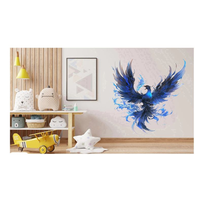 Casa si Gradina - Decoratiuni - Stickere decorative - Sticker decorativ, Pasarea Phoenix, Albastru, 63 cm, 1323STK-5 - Infinity.ro