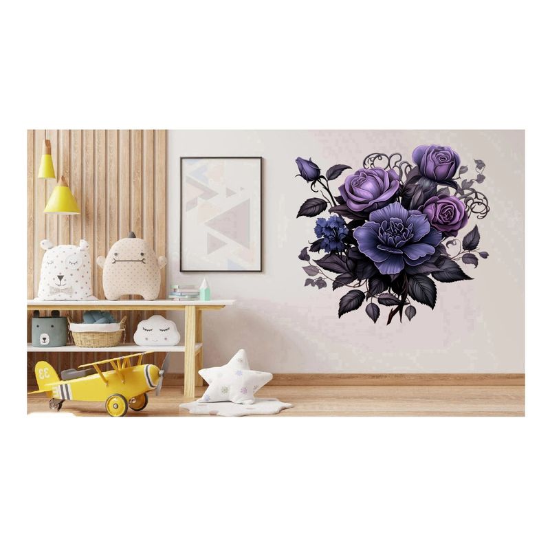 Casa si Gradina - Decoratiuni - Stickere decorative - Sticker decorativ, Flori, Mov, 60 cm, 1325STK-1 - Infinity.ro