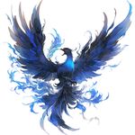 Casa si Gradina - Decoratiuni - Stickere decorative - Sticker decorativ, Pasarea Phoenix, Albastru, 63 cm, 1323STK-5 - Infinity.ro