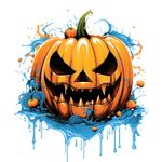 Casa si Gradina - Decoratiuni - Stickere decorative - Sticker decorativ, Dovleac Halloween, Portocaliu, 72 cm, 1322STK - Infinity.ro