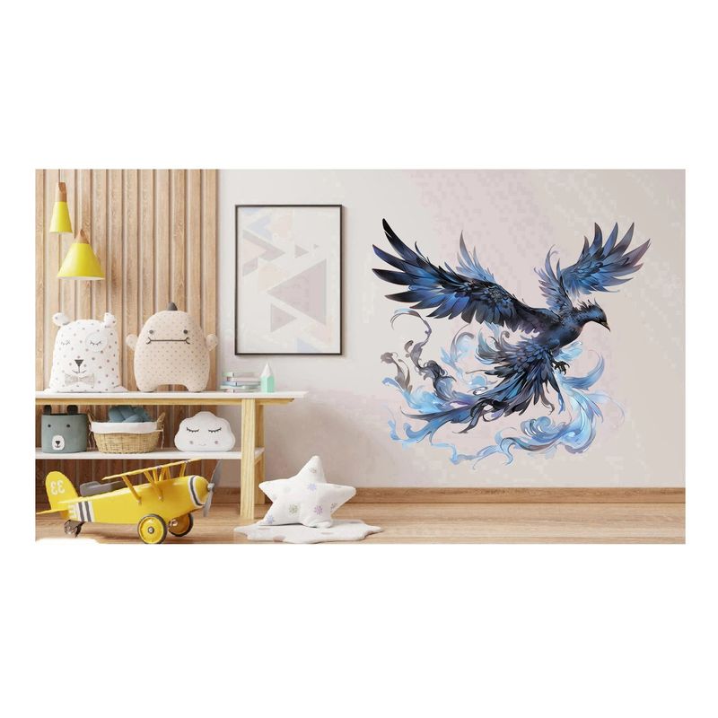 Casa si Gradina - Decoratiuni - Stickere decorative - Sticker decorativ, Pasarea Phoenix, Albastru, 60 cm, 1323STK-3 - Infinity.ro