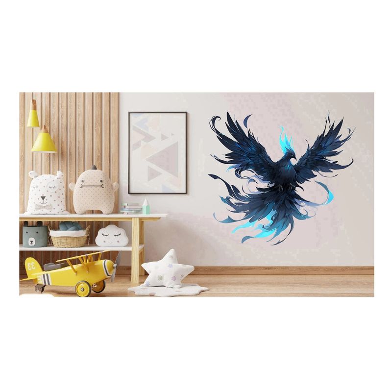 Casa si Gradina - Decoratiuni - Stickere decorative - Sticker decorativ, Pasarea Phoenix, Negru, 61 cm, 1323STK - Infinity.ro