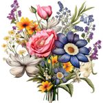 Casa si Gradina - Decoratiuni - Stickere decorative - Sticker decorativ, Flori Salbatice, Multicolor, 62 cm, 1319STK-10 - Infinity.ro