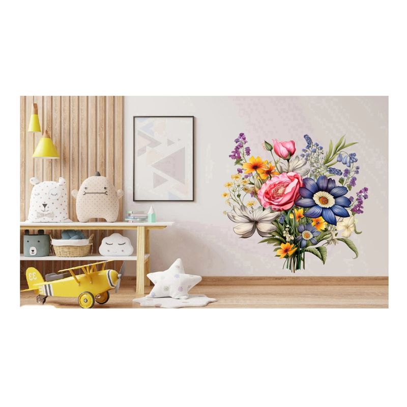 Casa si Gradina - Decoratiuni - Stickere decorative - Sticker decorativ, Flori Salbatice, Multicolor, 62 cm, 1319STK-10 - Infinity.ro