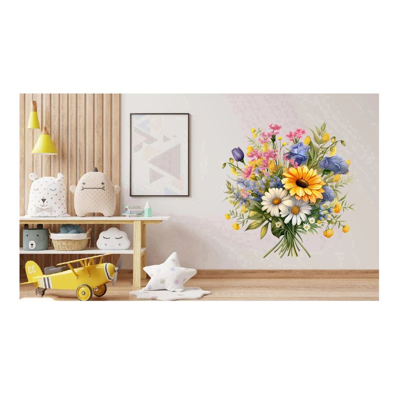 Casa si Gradina - Decoratiuni - Stickere decorative - Sticker decorativ, Flori Salbatice, Galben, 60 cm, 1319STK-1 - Infinity.ro