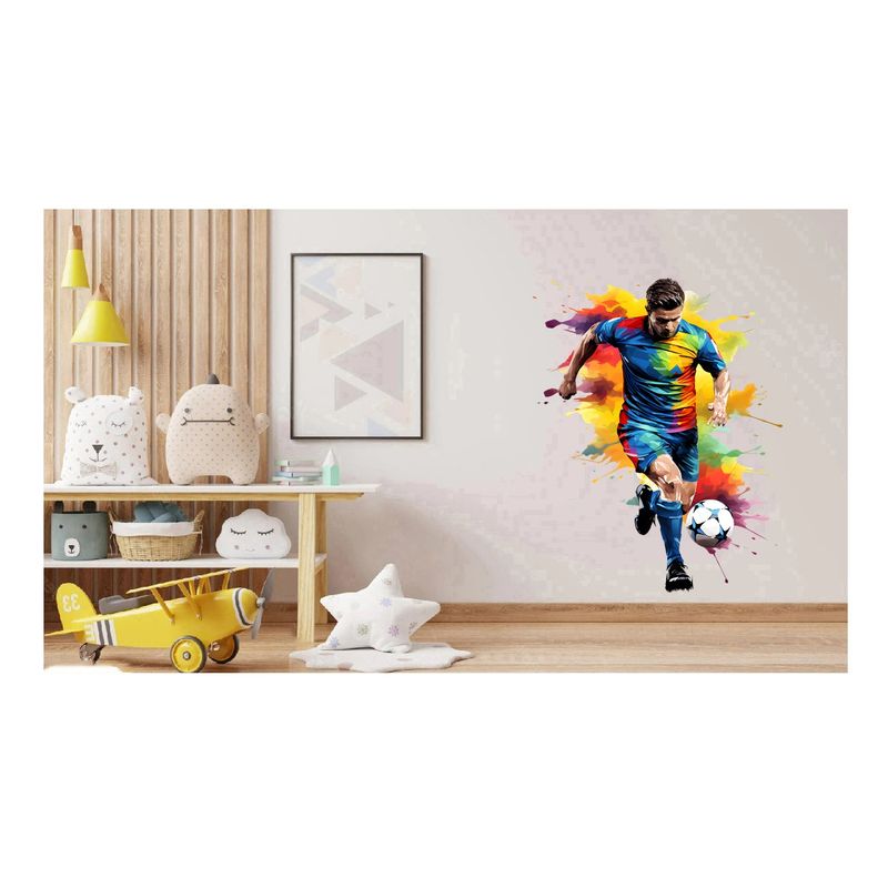 Casa si Gradina - Decoratiuni - Stickere decorative - Sticker decorativ, Jucator Fotbal, Albastru, 78 cm, 1335STK-14 - Infinity.ro