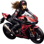 Casa si Gradina - Decoratiuni - Stickere decorative - Sticker decorativ, Motocicleta, Rosu-Negru, 60 cm, 1336STK-6 - Infinity.ro