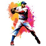 Casa si Gradina - Decoratiuni - Stickere decorative - Sticker decorativ, Jucator Baseball, Alb, 79 cm, 1335STK-2 - Infinity.ro