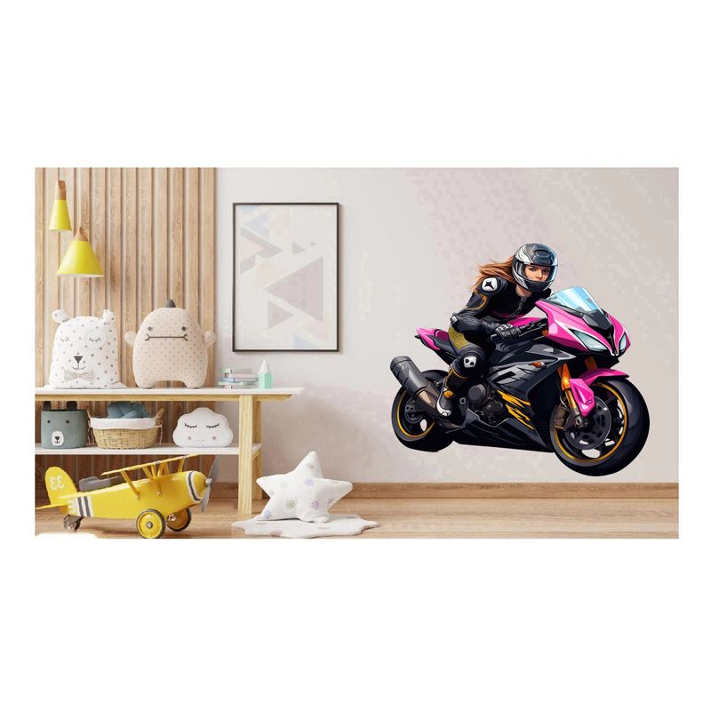 Casa si Gradina - Decoratiuni - Stickere decorative - Sticker decorativ, Motocicleta, Negru, 65 cm, 1336STK-1 - Infinity.ro