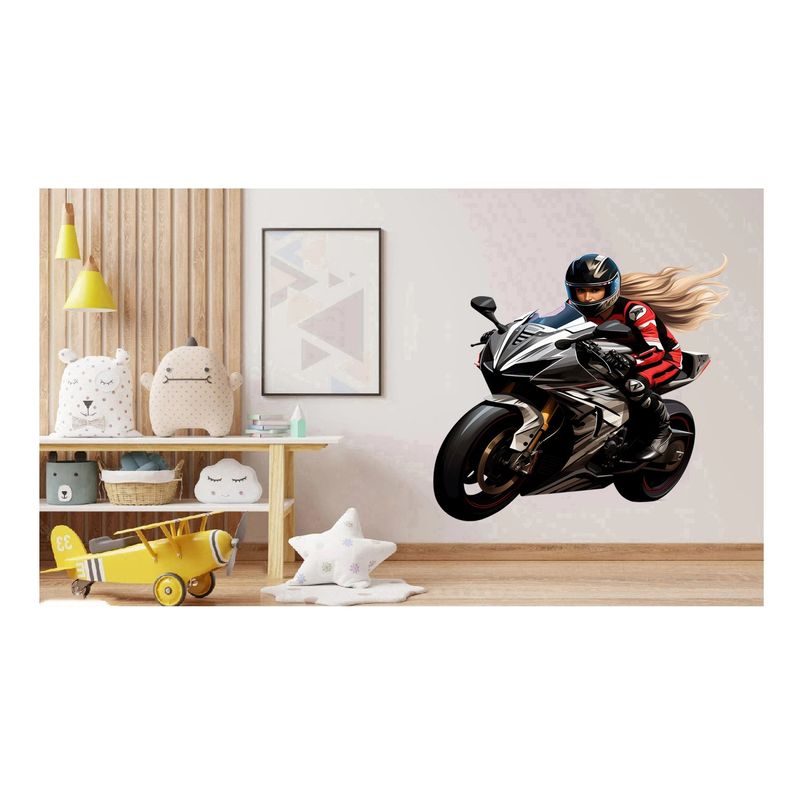 Casa si Gradina - Decoratiuni - Stickere decorative - Sticker decorativ, Motocicleta, Negru, 62 cm, 1336STK-7 - Infinity.ro