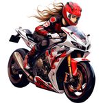 Casa si Gradina - Decoratiuni - Stickere decorative - Sticker decorativ, Motocicleta, Rosu, 70 cm, 1336STK-2 - Infinity.ro