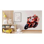 Casa si Gradina - Decoratiuni - Stickere decorative - Sticker decorativ, Motocicleta, Rosu, 68 cm, 1336STK-8 - Infinity.ro