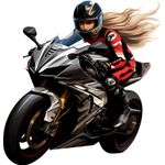 Casa si Gradina - Decoratiuni - Stickere decorative - Sticker decorativ, Motocicleta, Negru, 62 cm, 1336STK-7 - Infinity.ro