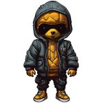 Casa si Gradina - Decoratiuni - Stickere decorative - Sticker decorativ, Teddy Hip Hop, Negru, 90 cm, 1332STK-3 - Infinity.ro