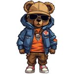 Casa si Gradina - Decoratiuni - Stickere decorative - Sticker decorativ, Teddy Hip Hop, Albastru, 90 cm, 1332STK-8 - Infinity.ro