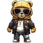 Casa si Gradina - Decoratiuni - Stickere decorative - Sticker decorativ, Teddy Hip Hop, Galben, 89 cm, 1332STK-2 - Infinity.ro