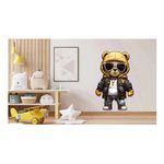 Casa si Gradina - Decoratiuni - Stickere decorative - Sticker decorativ, Teddy Hip Hop, Galben, 89 cm, 1332STK-2 - Infinity.ro