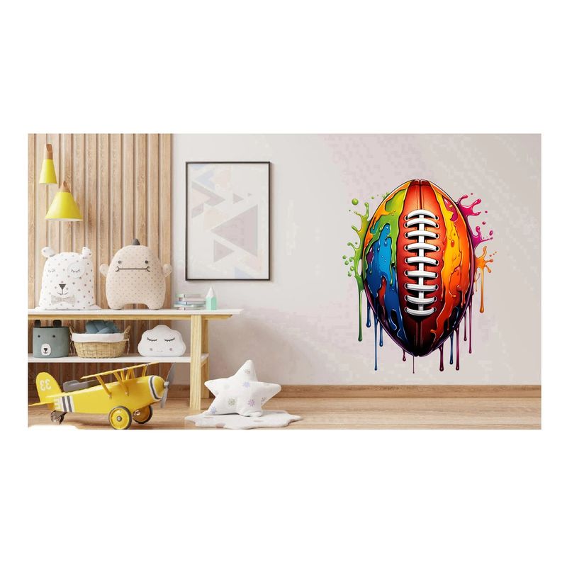 Casa si Gradina - Decoratiuni - Stickere decorative - Sticker decorativ, Mingie Rugby, Portocaliu, 80 cm, 1335STK-1 - Infinity.ro