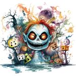 Casa si Gradina - Decoratiuni - Stickere decorative - Sticker decorativ, Halloween, Turcoaz, 64 cm, 1334STK-3 - Infinity.ro