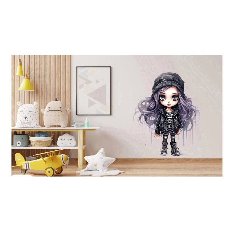 Casa si Gradina - Decoratiuni - Stickere decorative - Sticker decorativ, Printesa Rock, Negru, 68 cm, 1331STK-8 - Infinity.ro