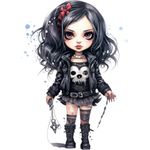 Casa si Gradina - Decoratiuni - Stickere decorative - Sticker decorativ, Printesa Rock, Negru, 84 cm, 1331STK-10 - Infinity.ro