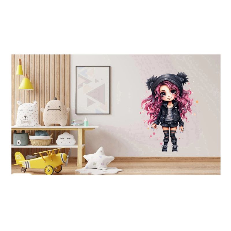 Casa si Gradina - Decoratiuni - Stickere decorative - Sticker decorativ, Printesa Rock, Roz, 83 cm, 1331STK-11 - Infinity.ro