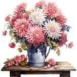 Casa si Gradina - Decoratiuni - Stickere decorative - Sticker decorativ, Flori Crizanteme, Roz, 61 cm, 1363STK - Infinity.ro