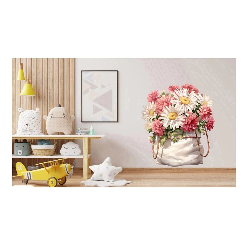 Casa si Gradina - Decoratiuni - Stickere decorative - Sticker decorativ, Flori Crizanteme, Alb, 68 cm, 1363STK-12 - Infinity.ro