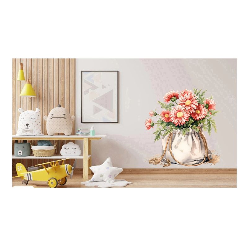Casa si Gradina - Decoratiuni - Stickere decorative - Sticker decorativ, Flori Crizanteme, Roz, 61 cm, 1363STK-5 - Infinity.ro
