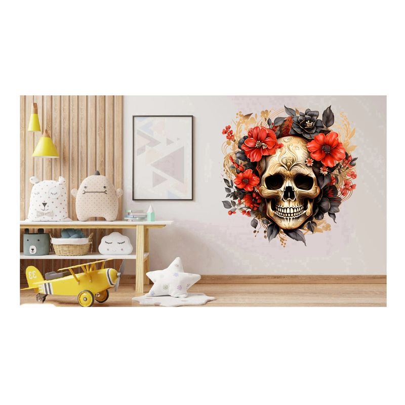Casa si Gradina - Decoratiuni - Stickere decorative - Sticker decorativ, Skull, Rosu, 61 cm, 1357STK - Infinity.ro